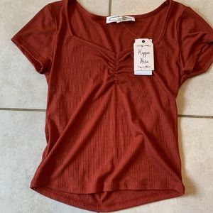 Hippie Rose T shirt Rust Color Size S